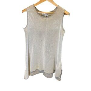 Joseph Ribkoff Silver Knit Sleeveless Tunic Top Sz 10